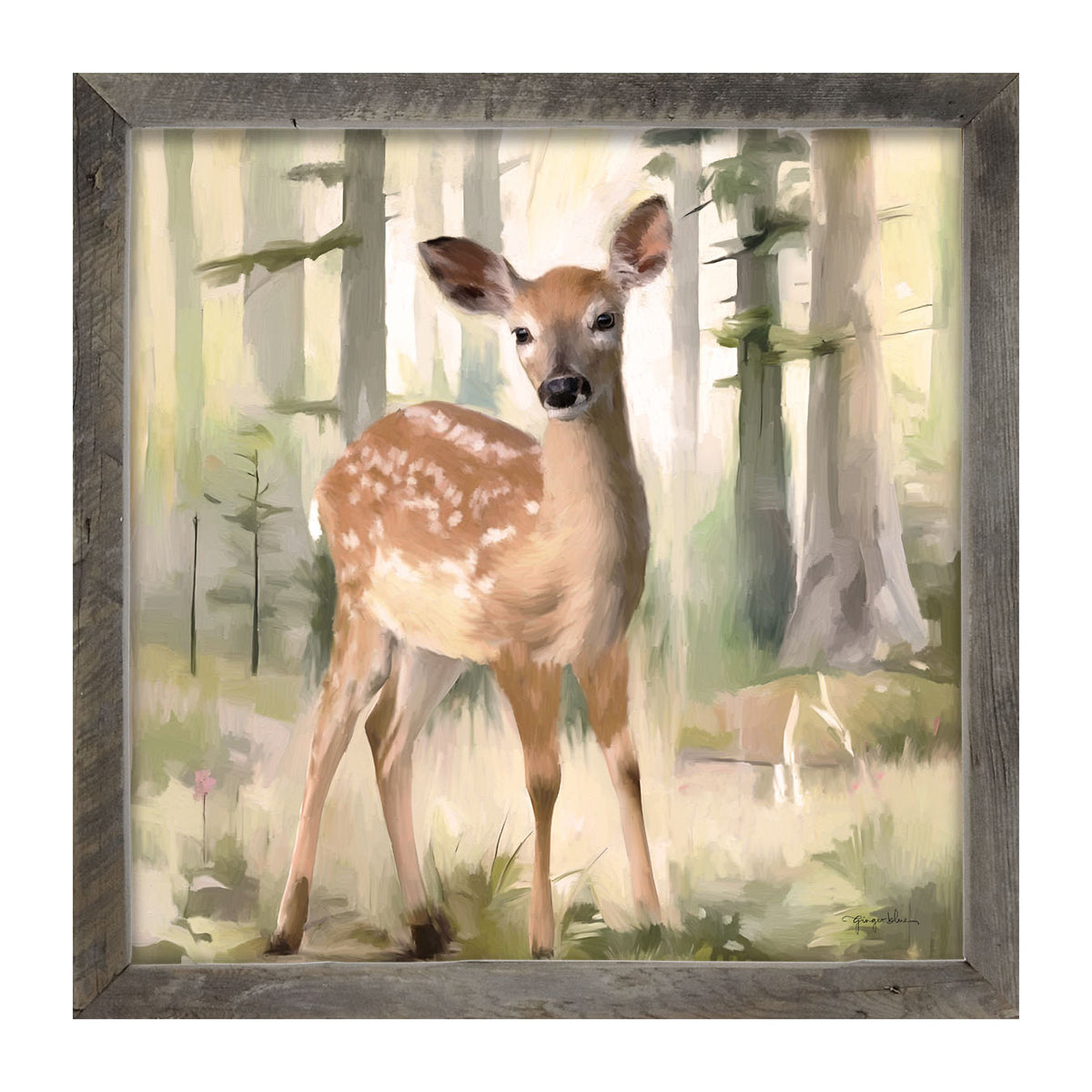 Deer in a Forest - Framed art