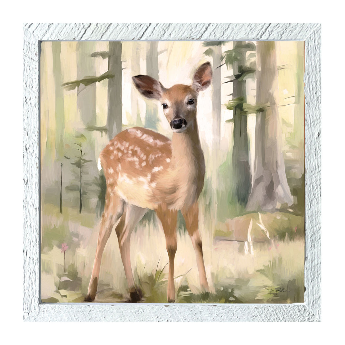 Deer in a Forest - Framed art