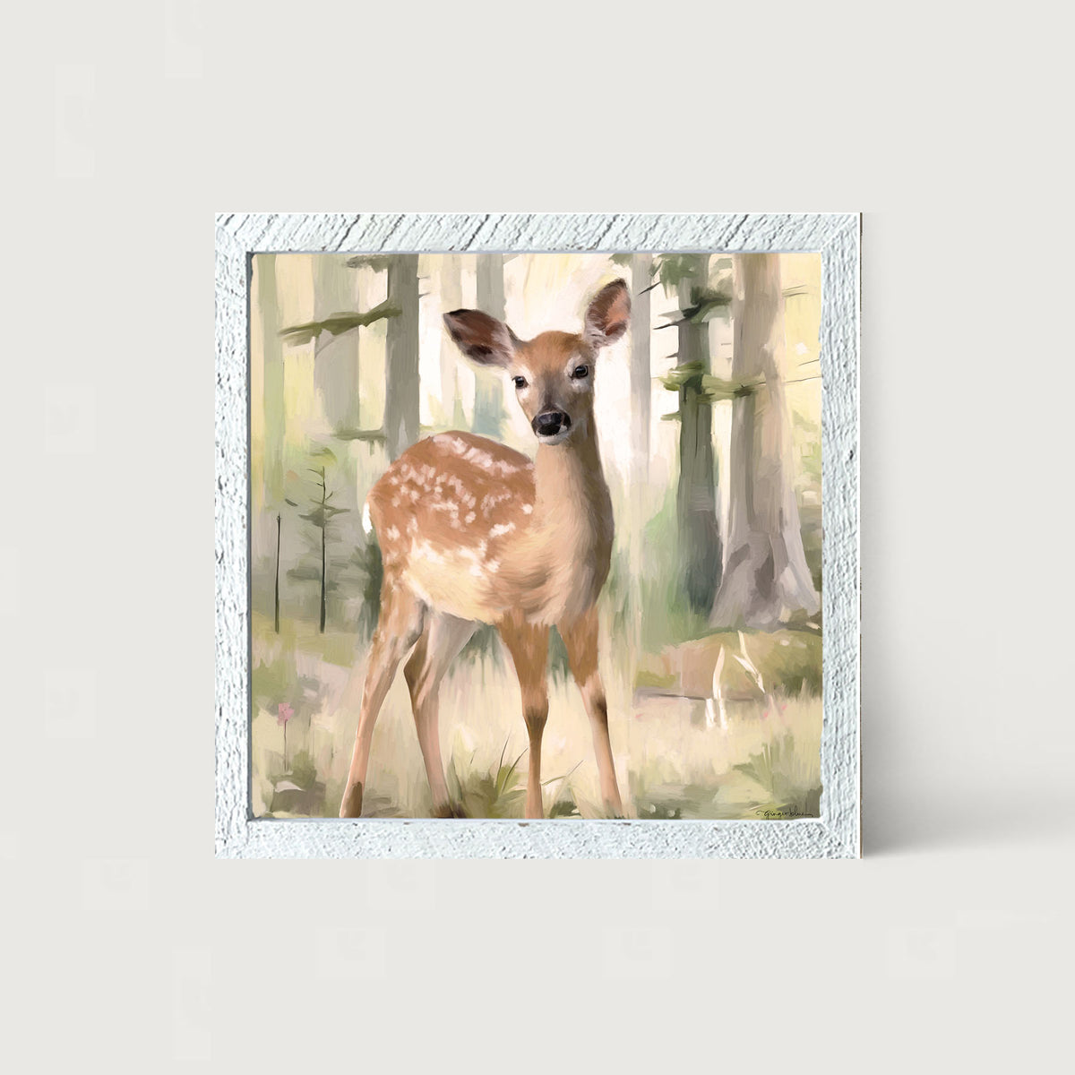 Deer in a Forest - Framed art