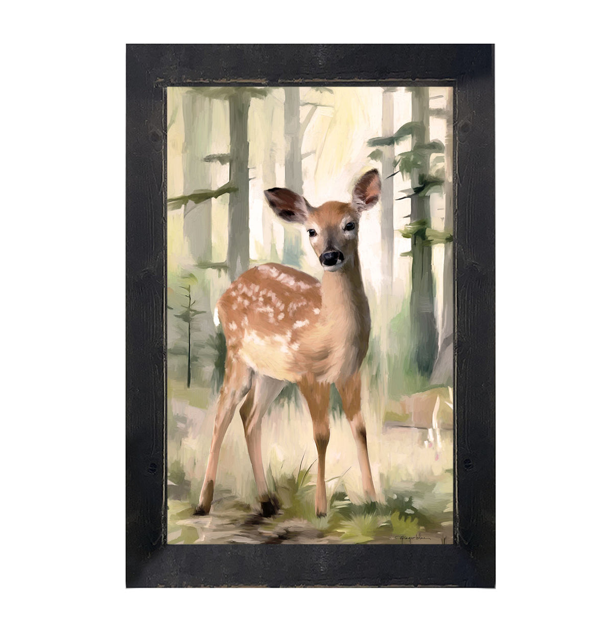 Deer in a Forest - Framed art
