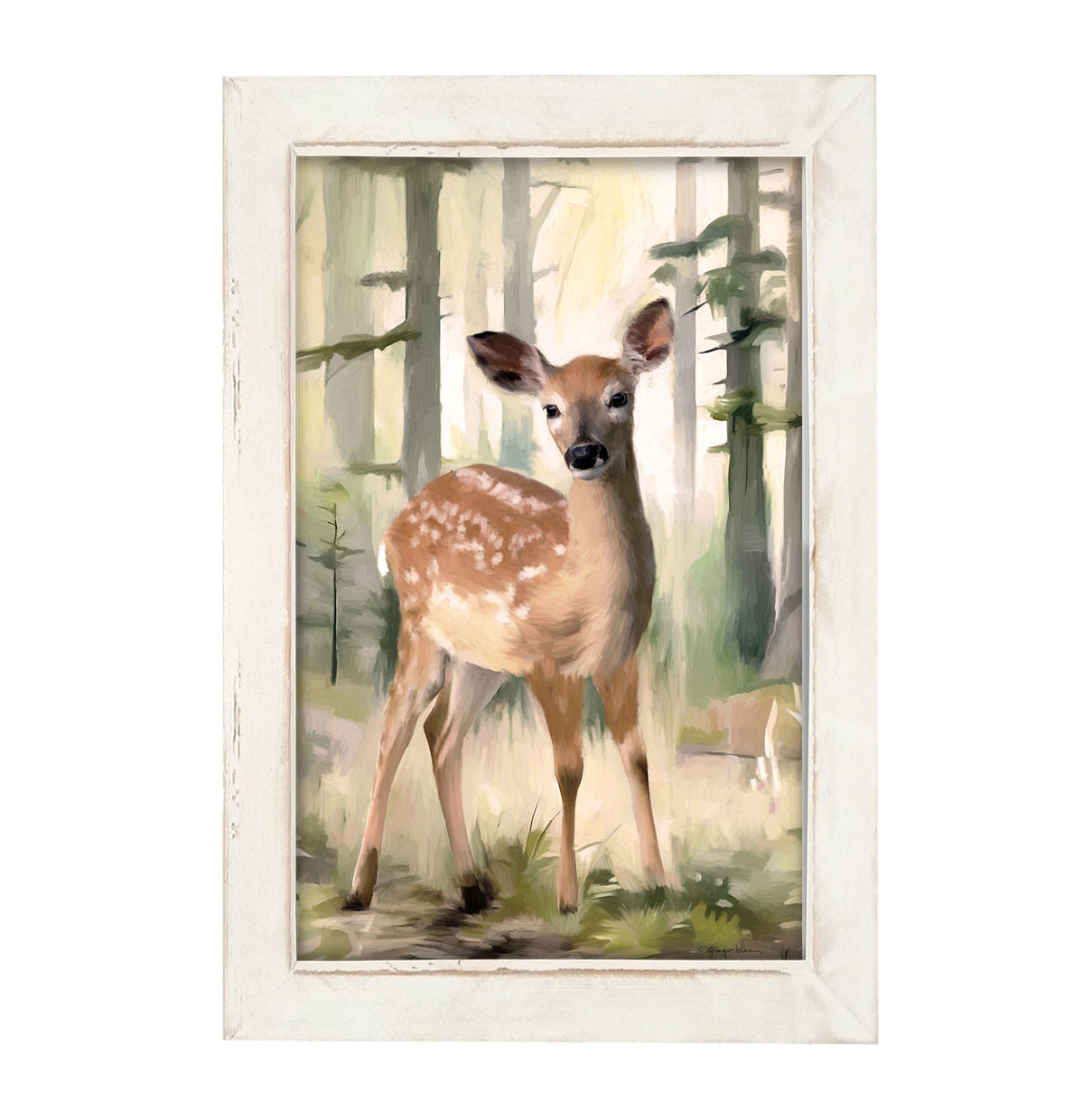 Deer in a Forest - Framed art