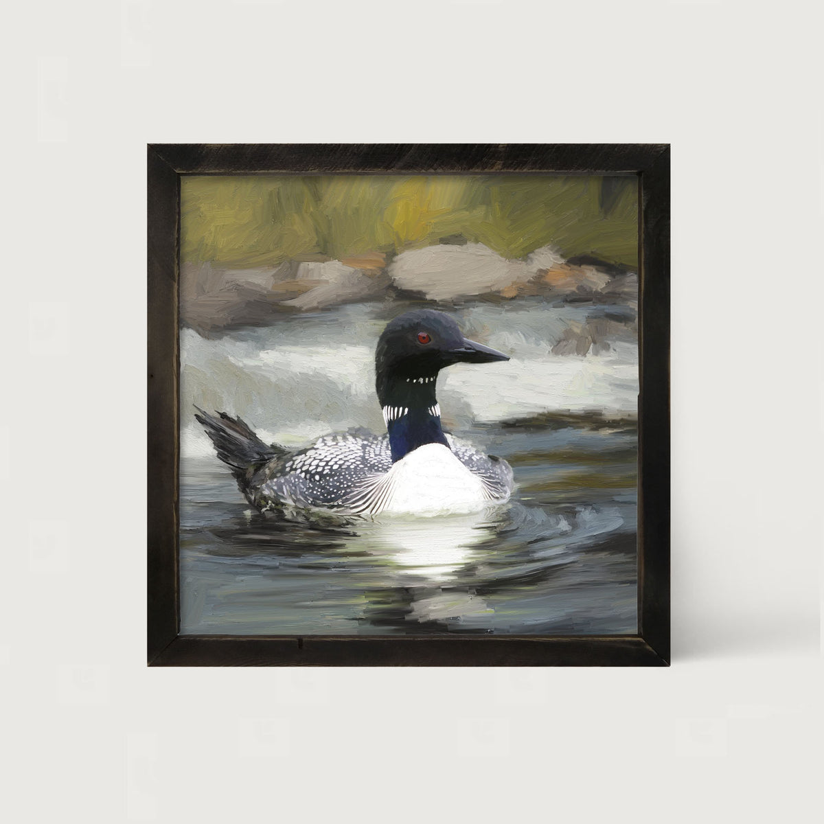 Loon in the Water - Framed art