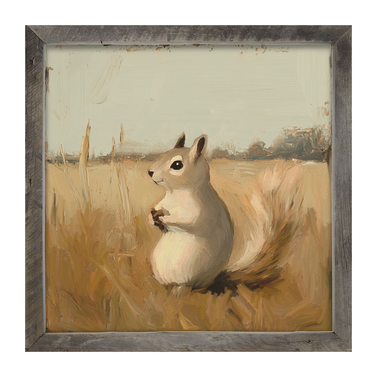 Squirrel in Field - Framed art