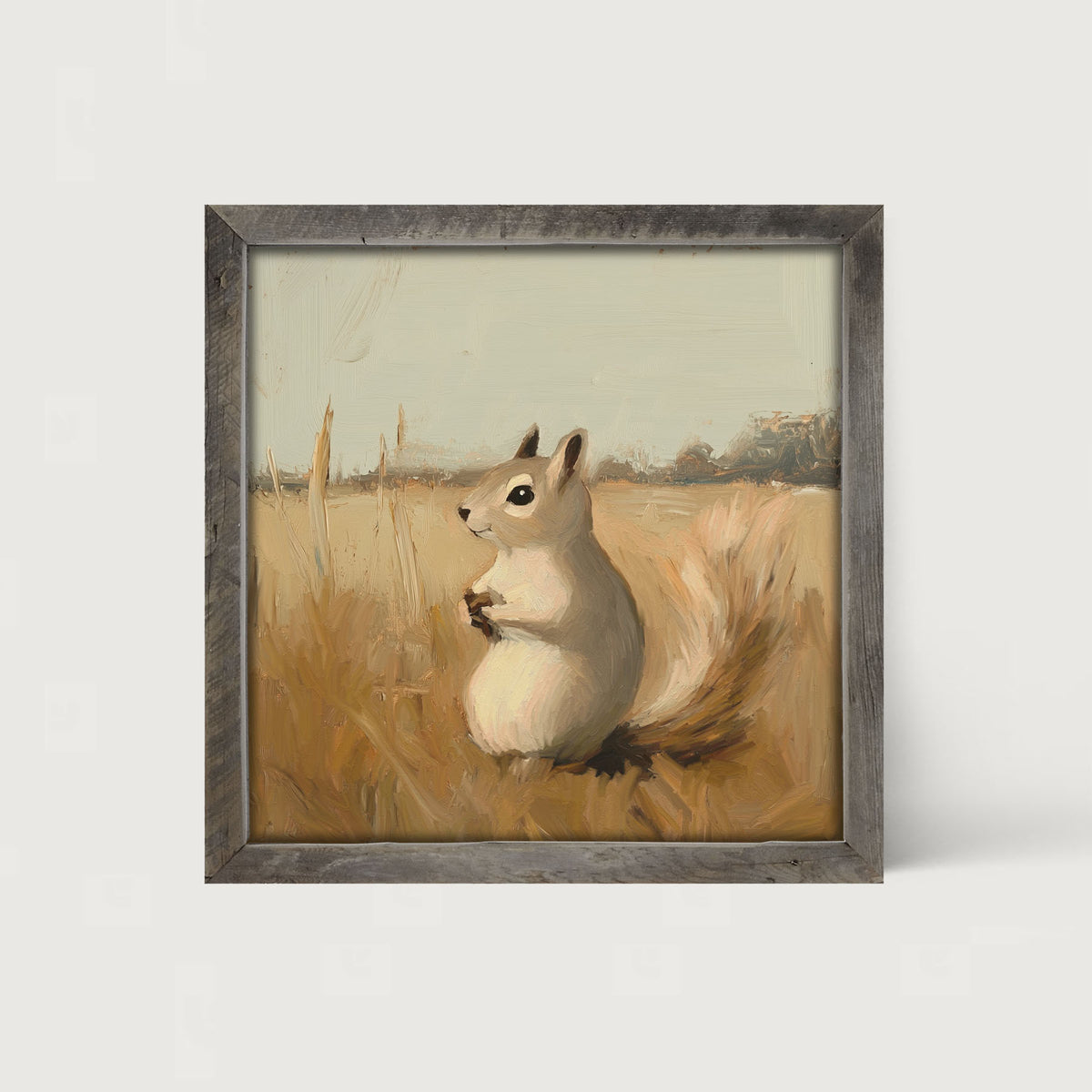 Squirrel in Field - Framed art