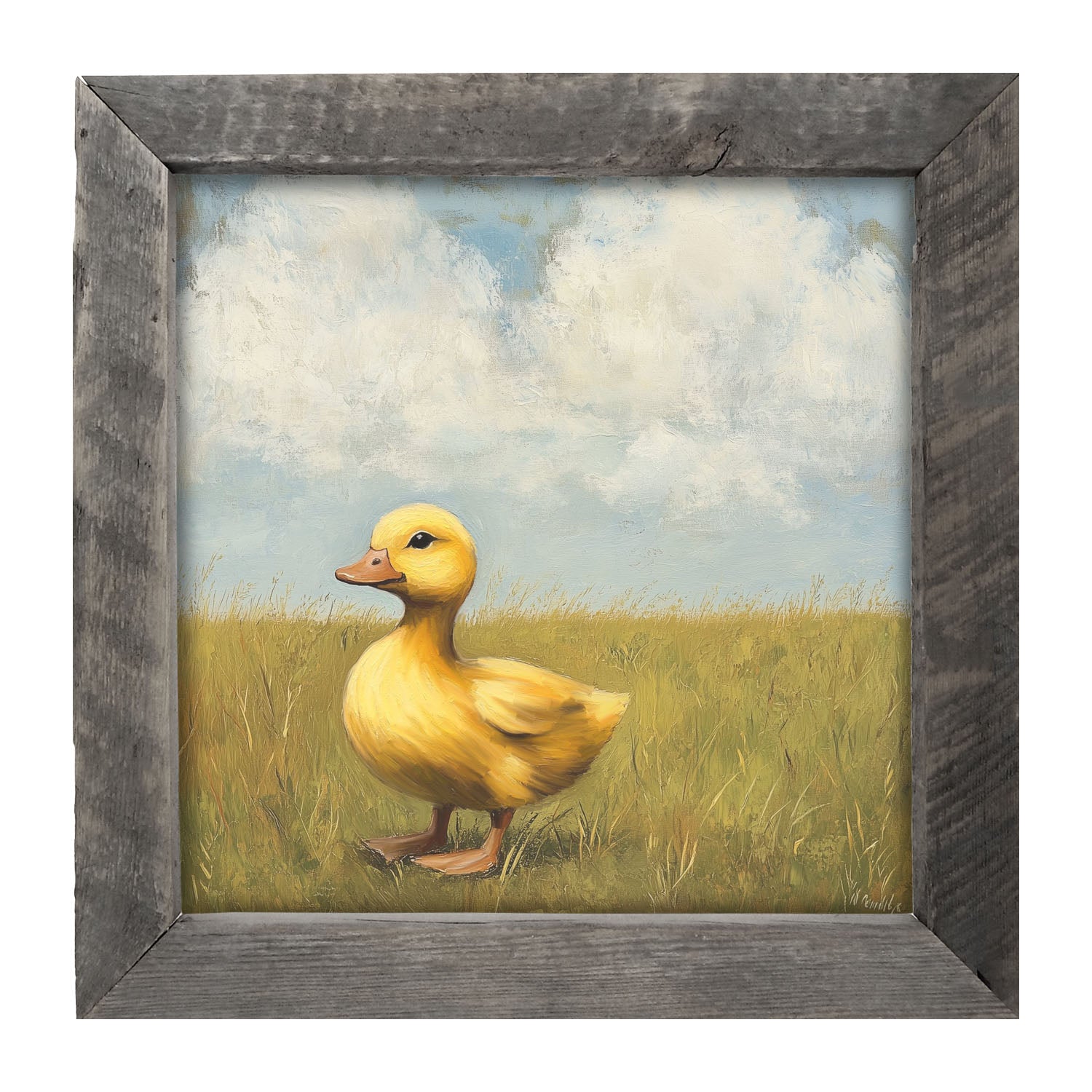 Baby Duck in a Meadow - Framed art