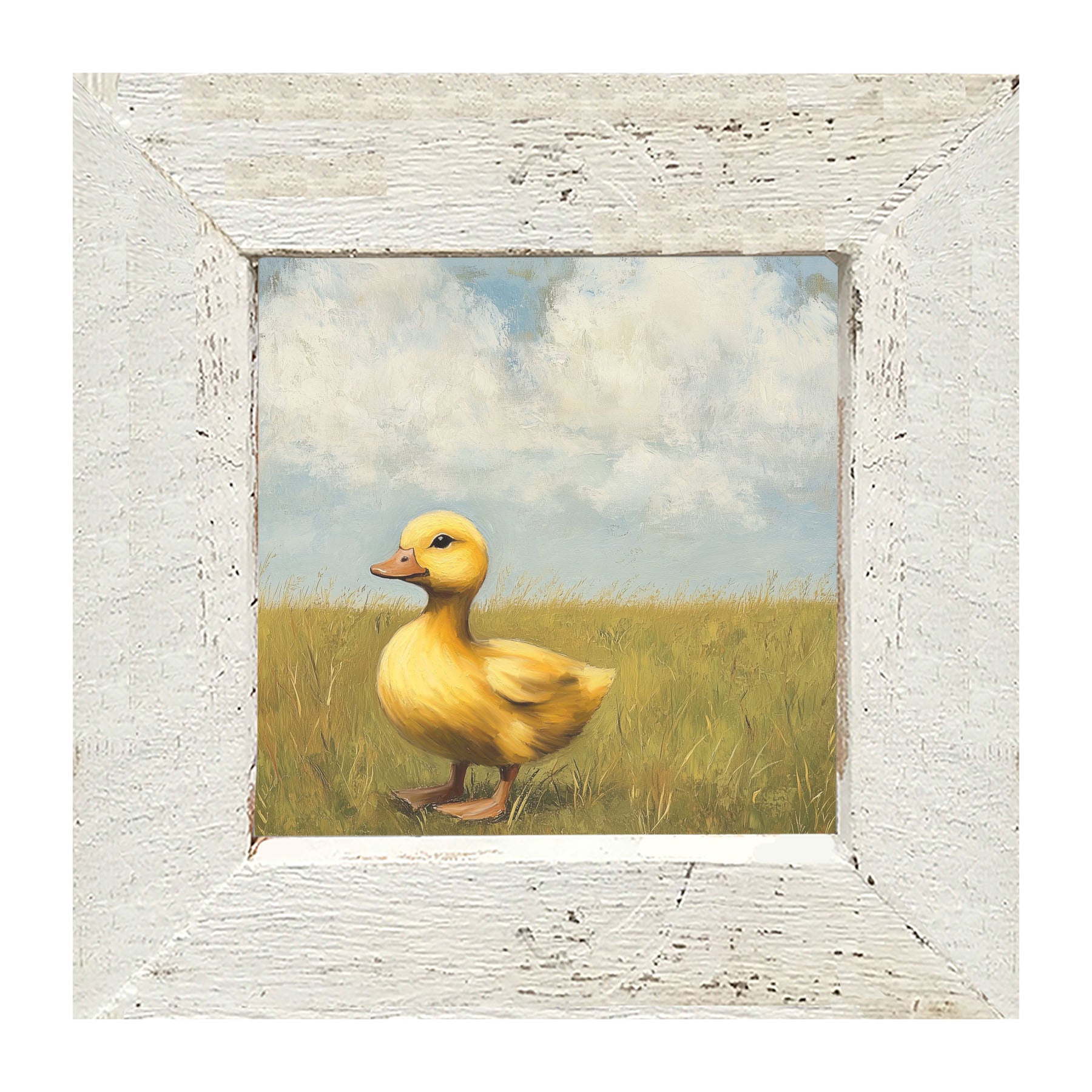 Baby Duck in a Meadow - Framed art