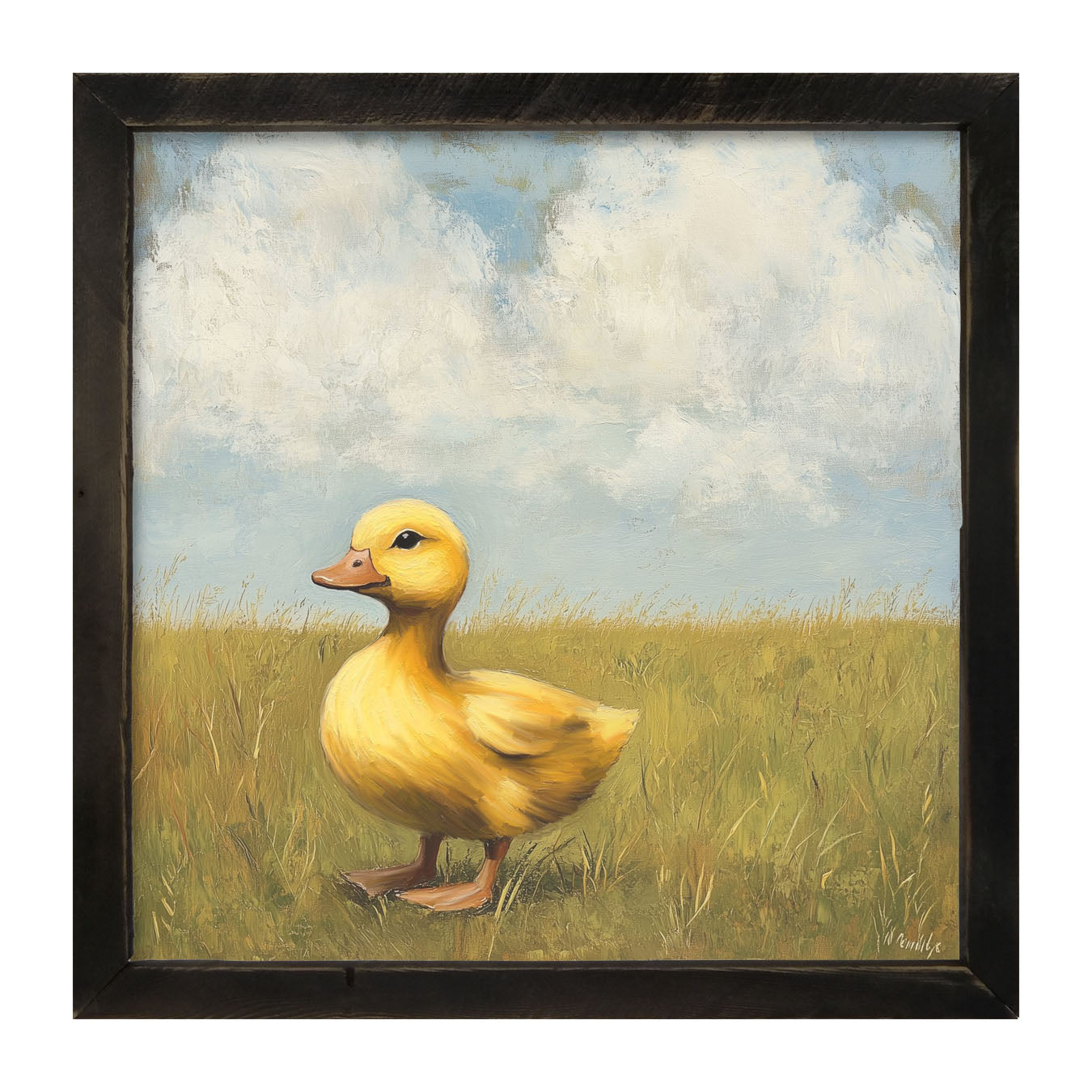 Baby Duck in a Meadow - Framed art