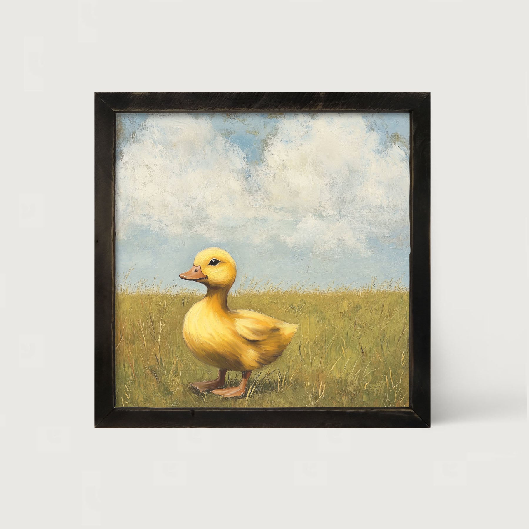 Baby Duck in a Meadow - Framed art