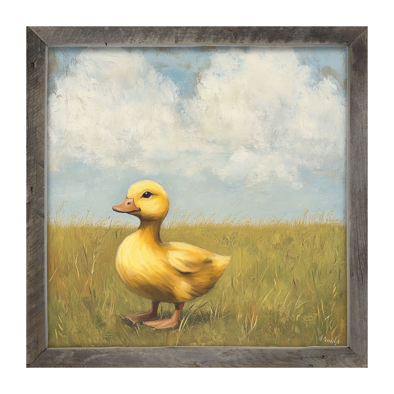 Baby Duck in a Meadow - Framed art