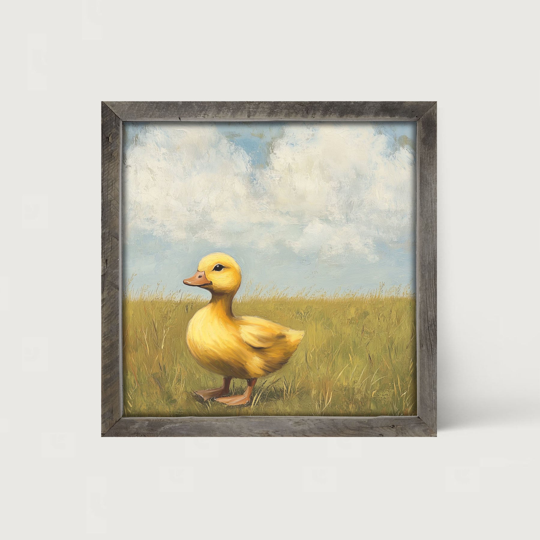 Baby Duck in a Meadow - Framed art
