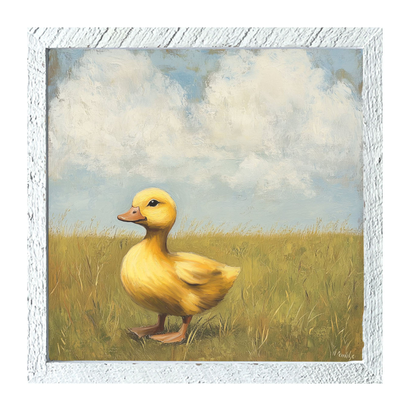 Baby Duck in a Meadow - Framed art