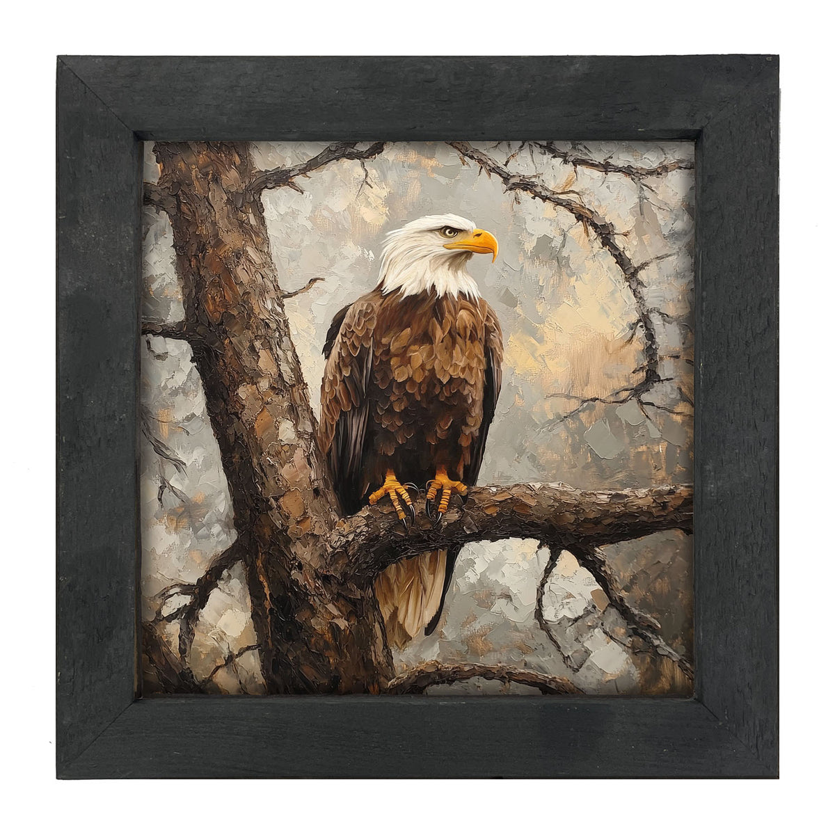 Perched Eagle - Framed art