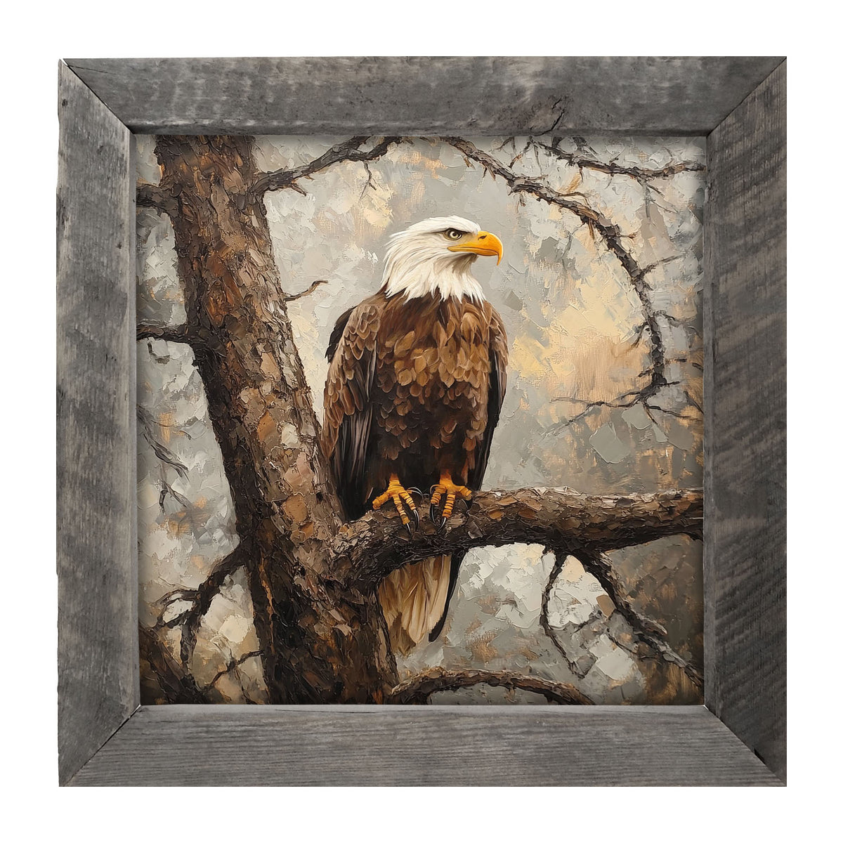 Perched Eagle - Framed art
