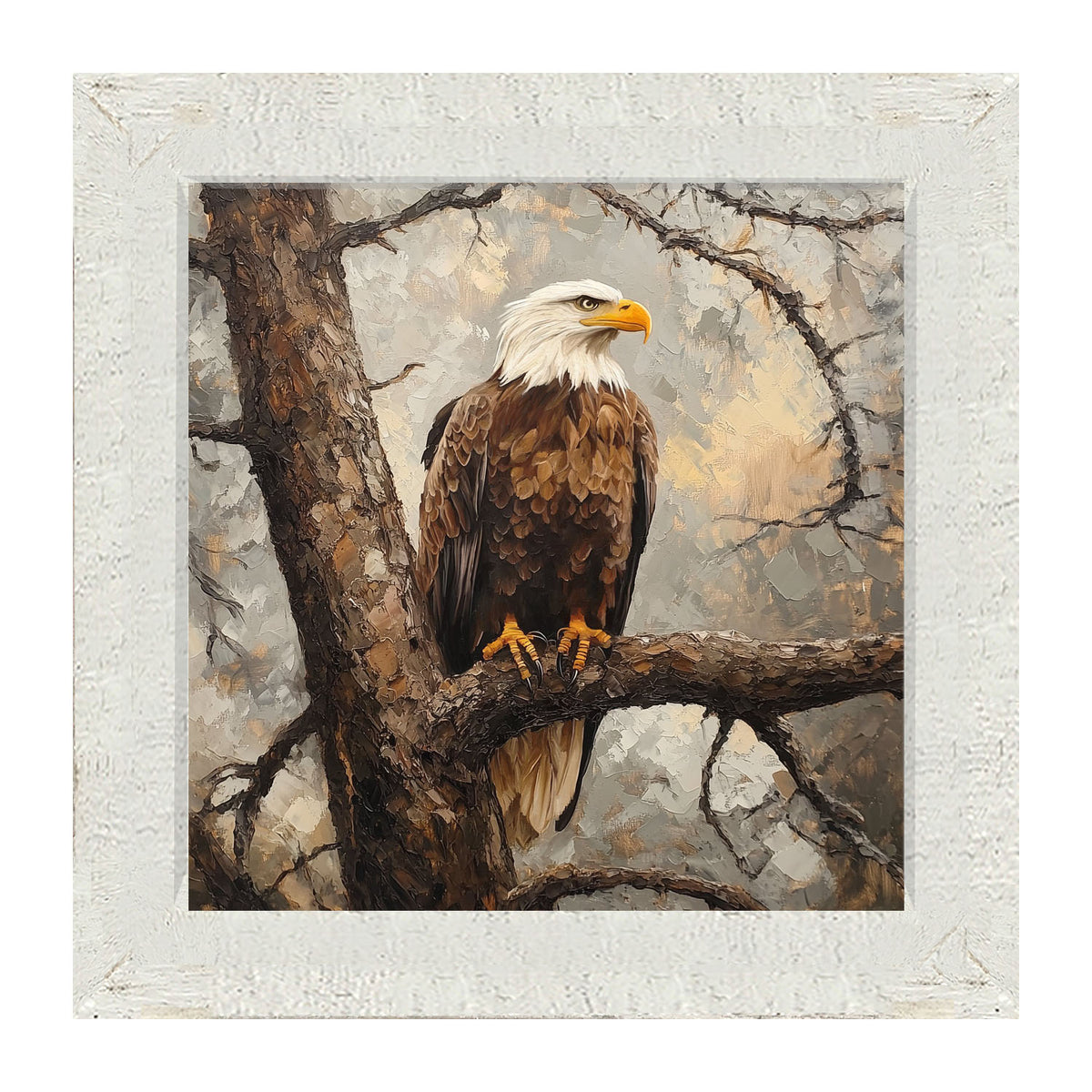 Perched Eagle - Framed art