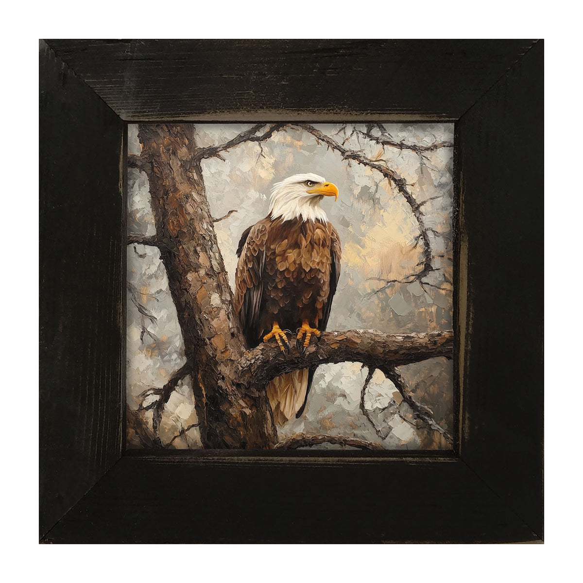Perched Eagle - Framed art