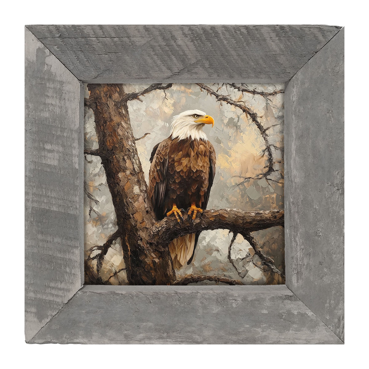 Perched Eagle - Framed art