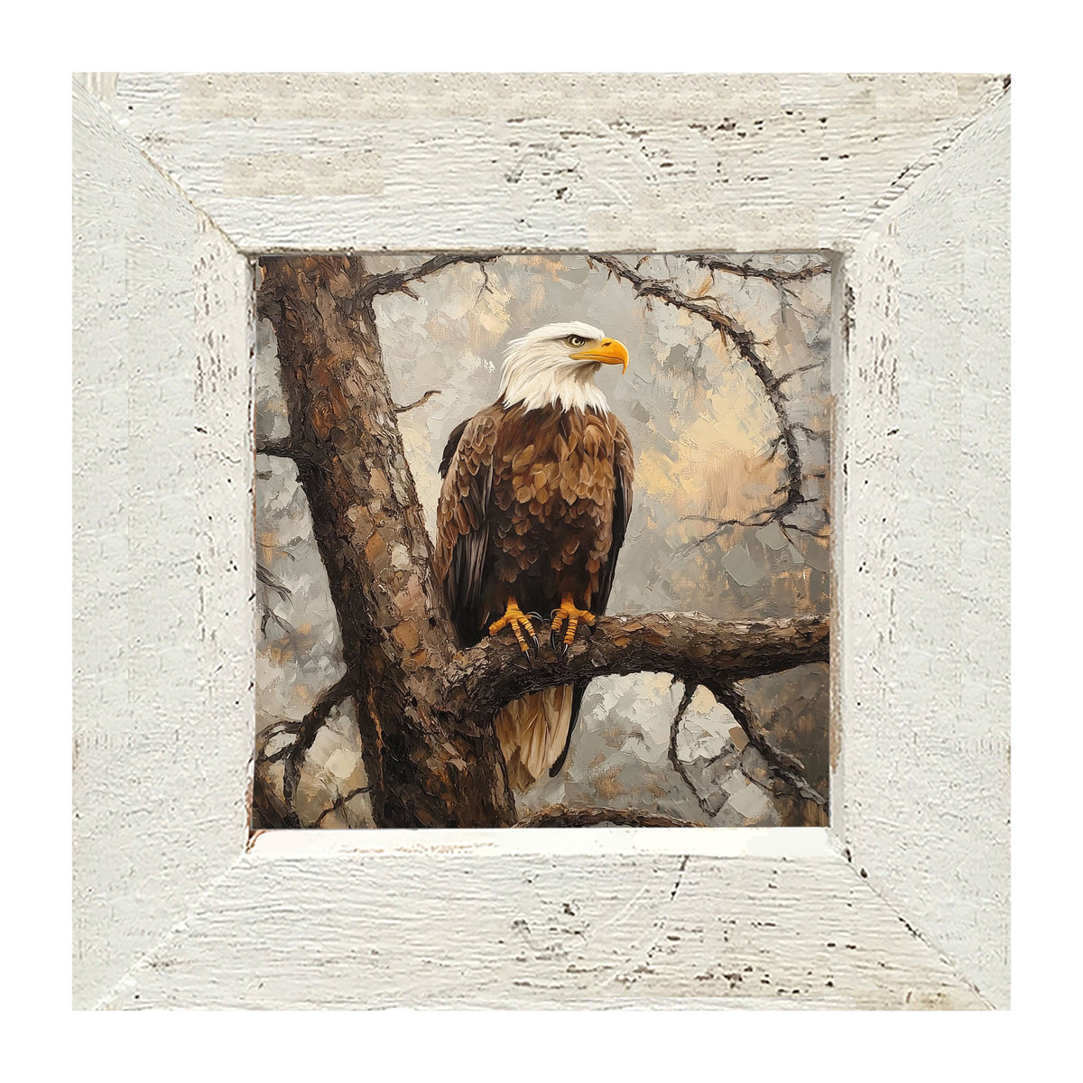 Perched Eagle - Framed art