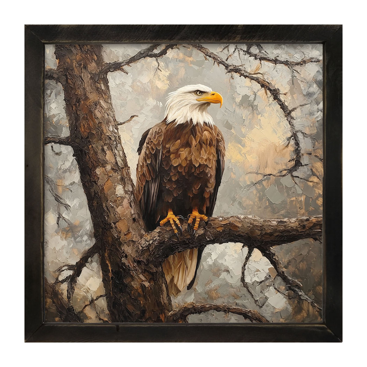Perched Eagle - Framed art