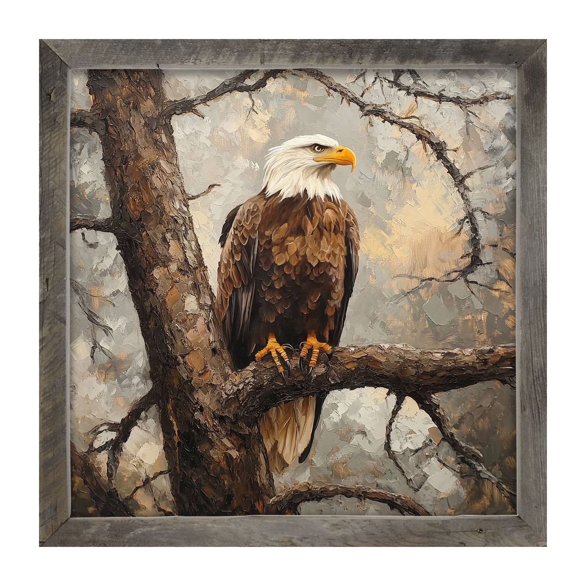Perched Eagle - Framed art