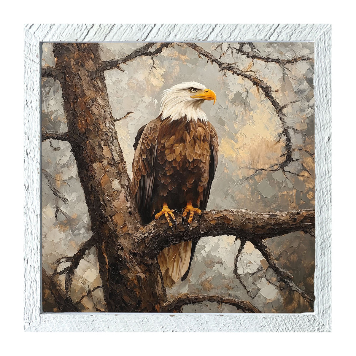 Perched Eagle - Framed art