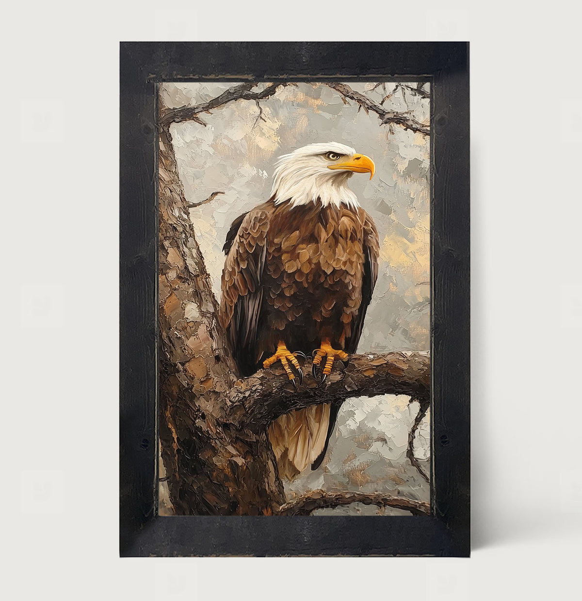 Perched Eagle - Framed art