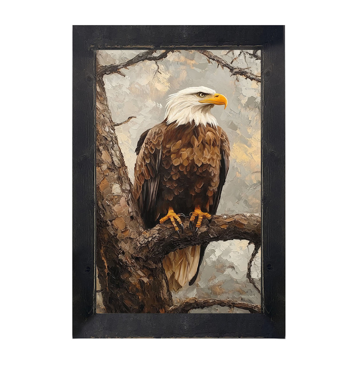 Perched Eagle - Framed art