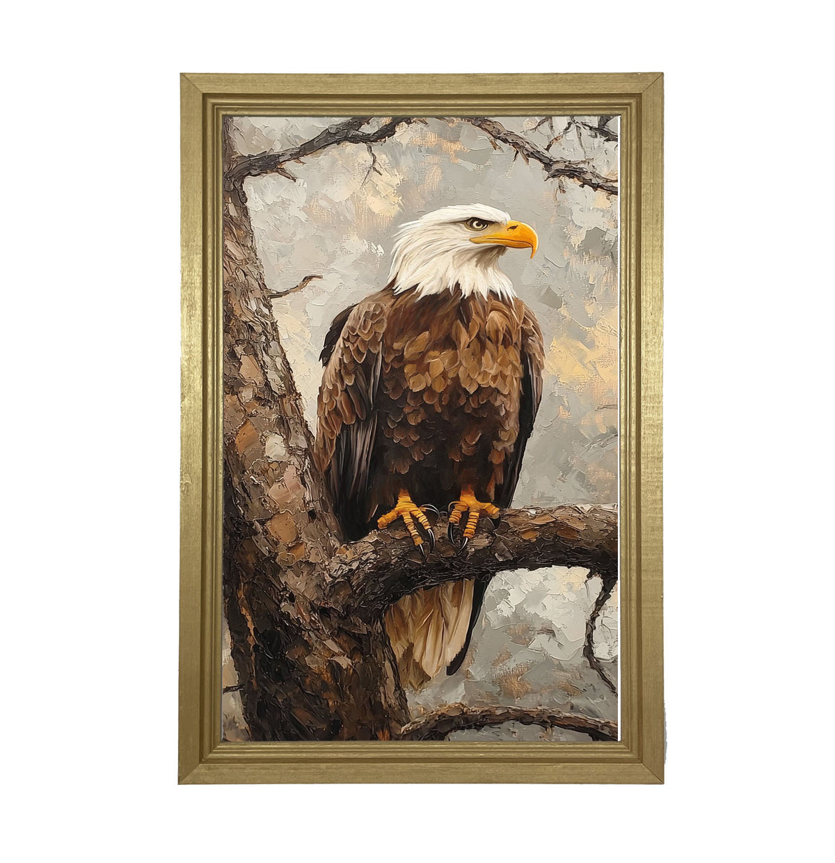 Perched Eagle - Framed art