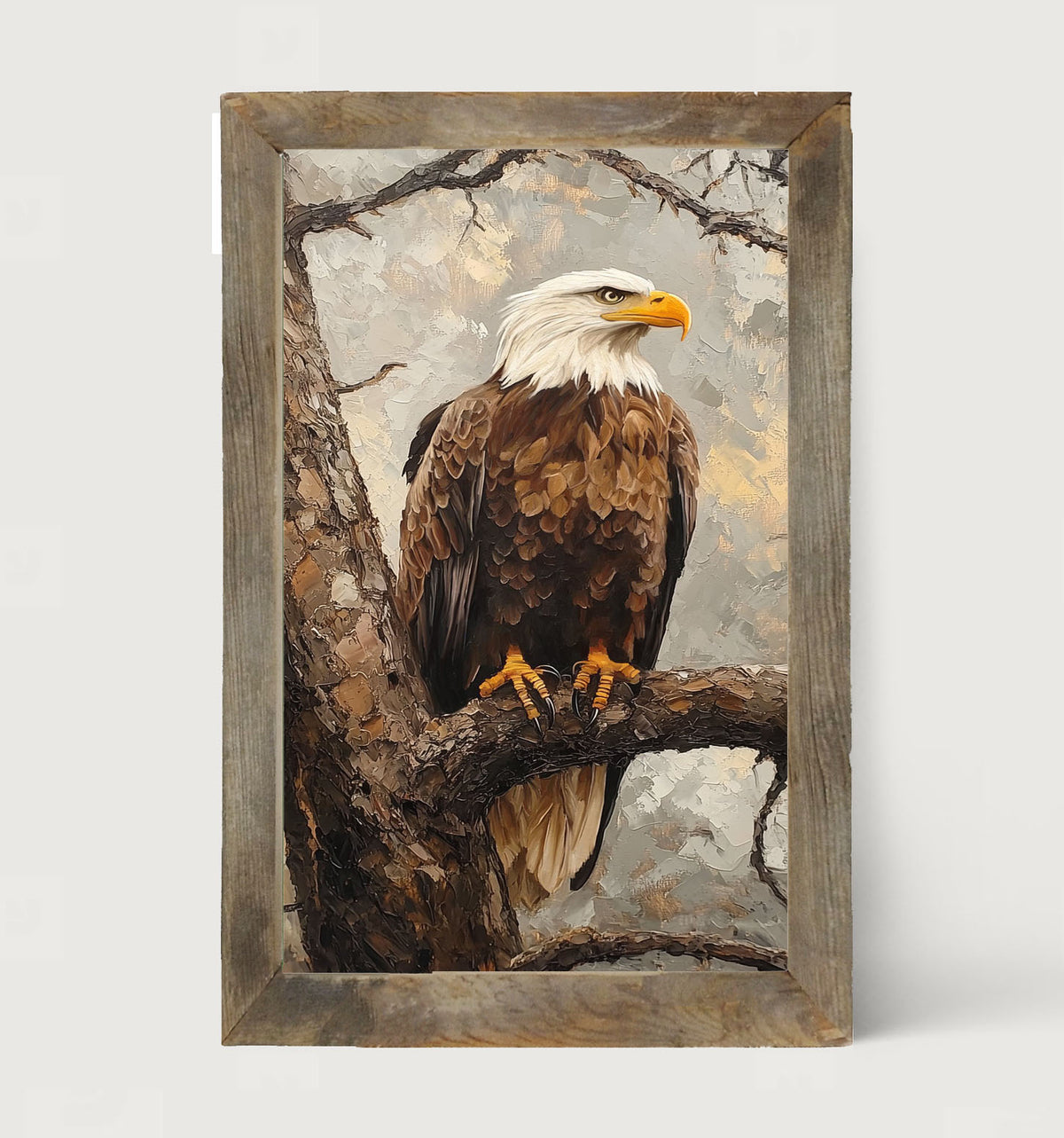 Perched Eagle - Framed art