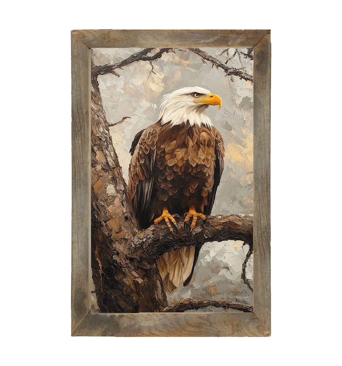 Perched Eagle - Framed art