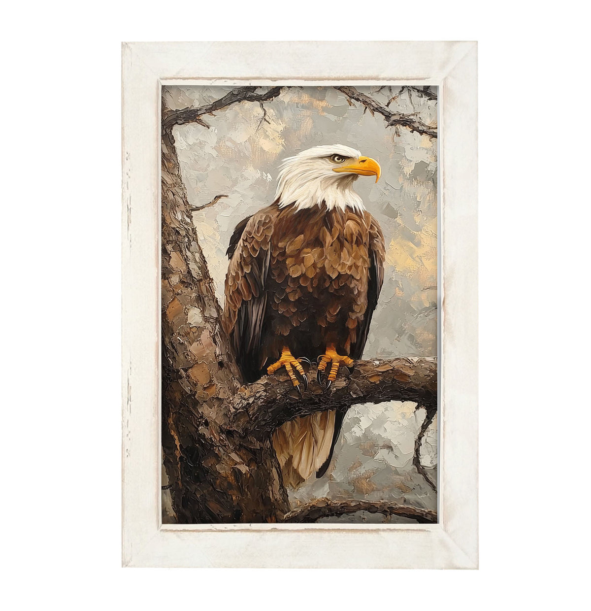 Perched Eagle - Framed art
