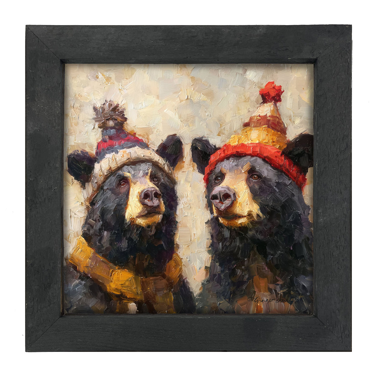 Scarf and Hat Bears - Framed Art