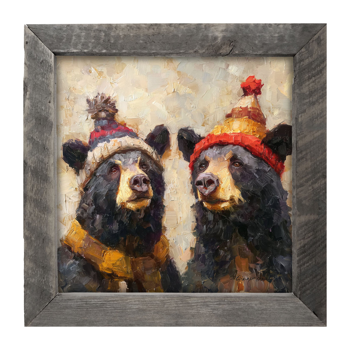 Scarf and Hat Bears - Framed Art
