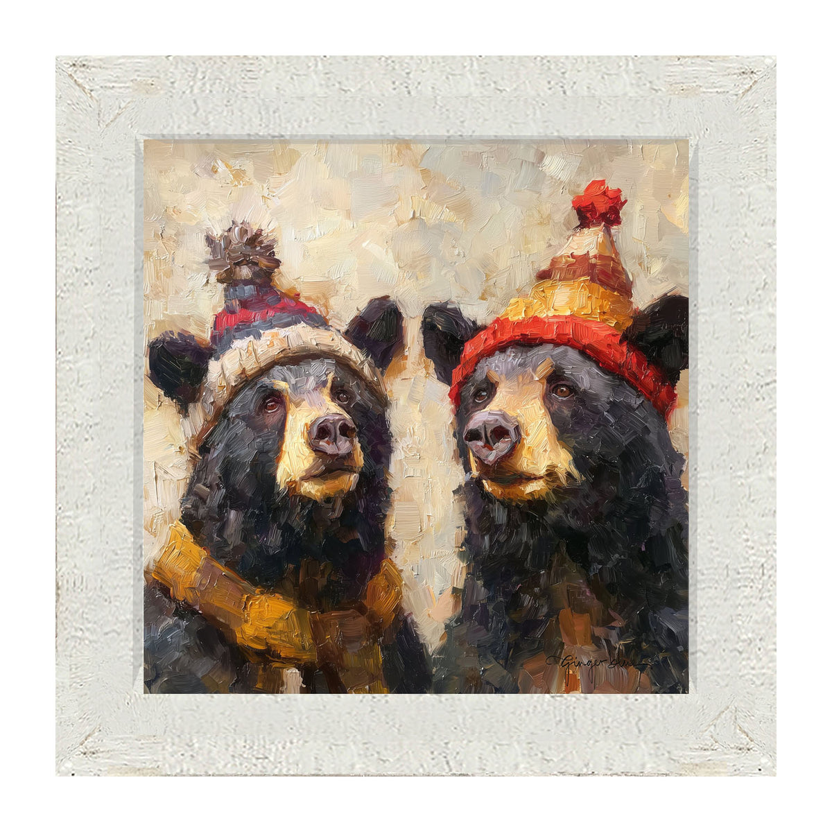 Scarf and Hat Bears - Framed Art