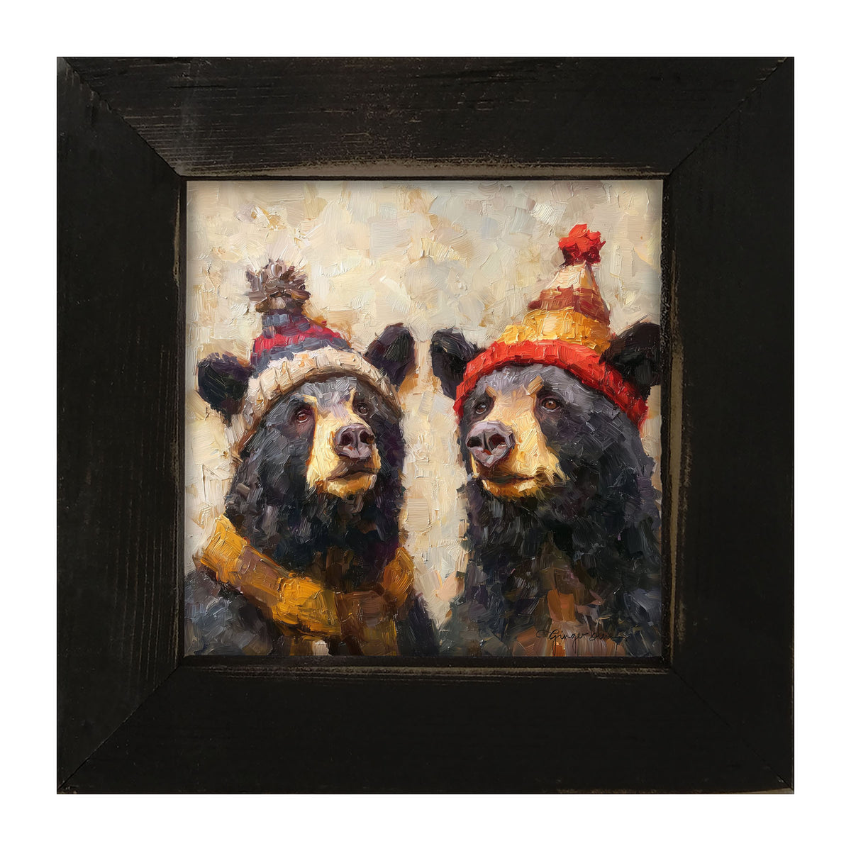 Scarf and Hat Bears - Framed Art