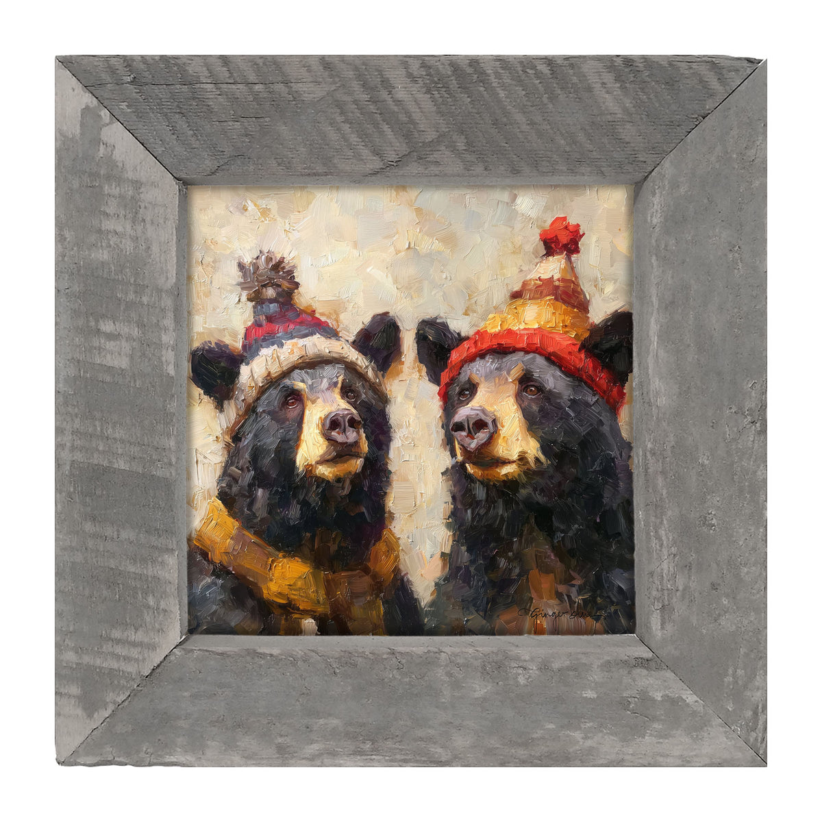 Scarf and Hat Bears - Framed Art