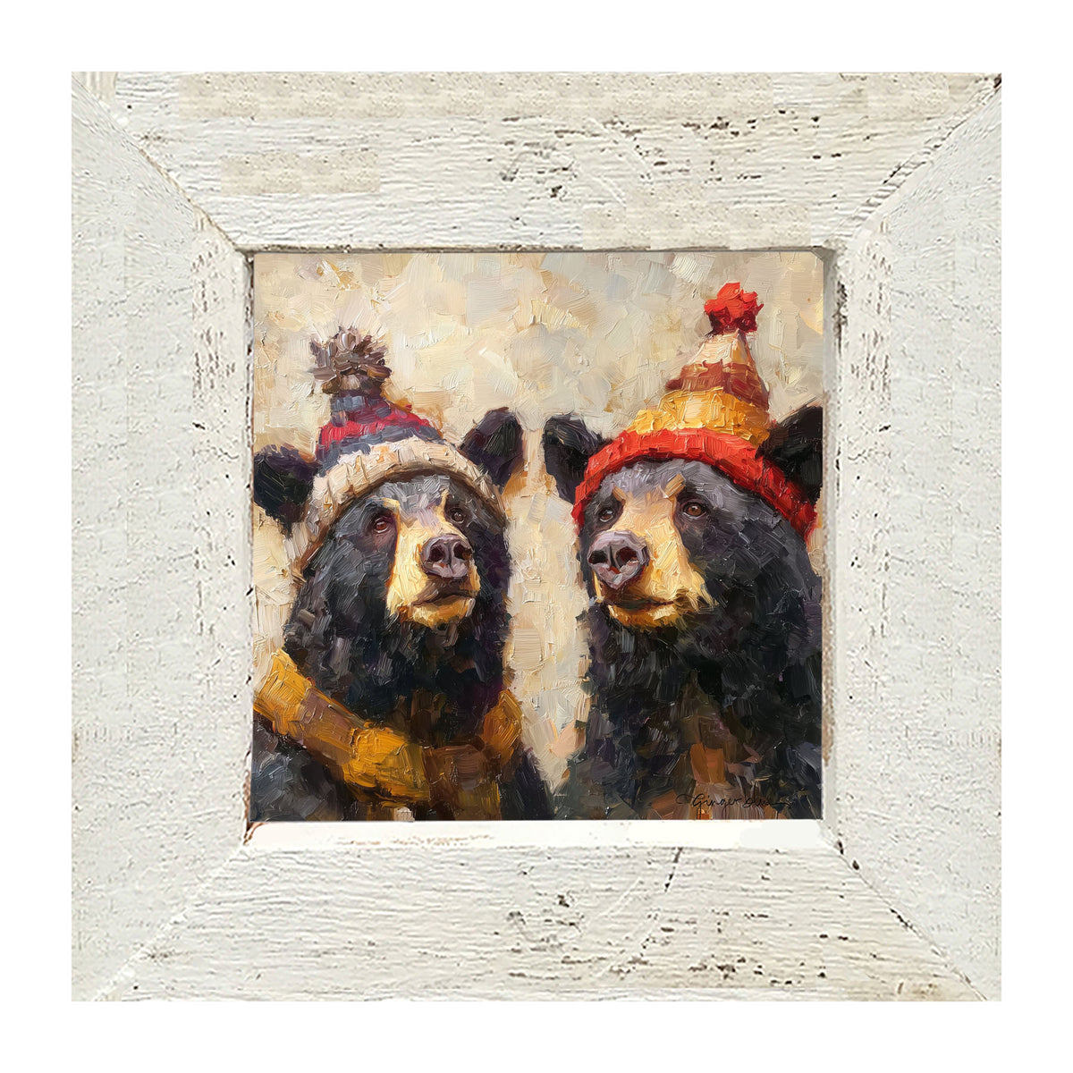 Scarf and Hat Bears - Framed Art