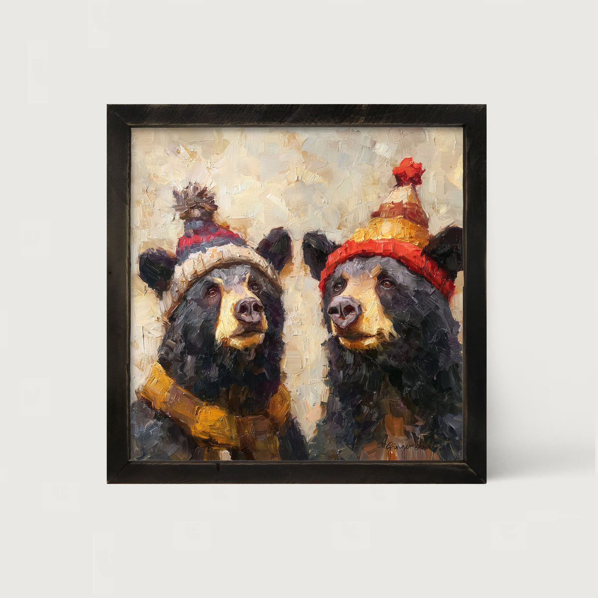 Scarf and Hat Bears - Framed Art