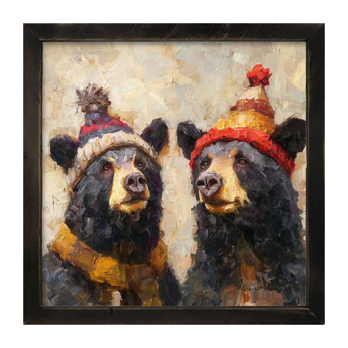 Scarf and Hat Bears - Framed Art