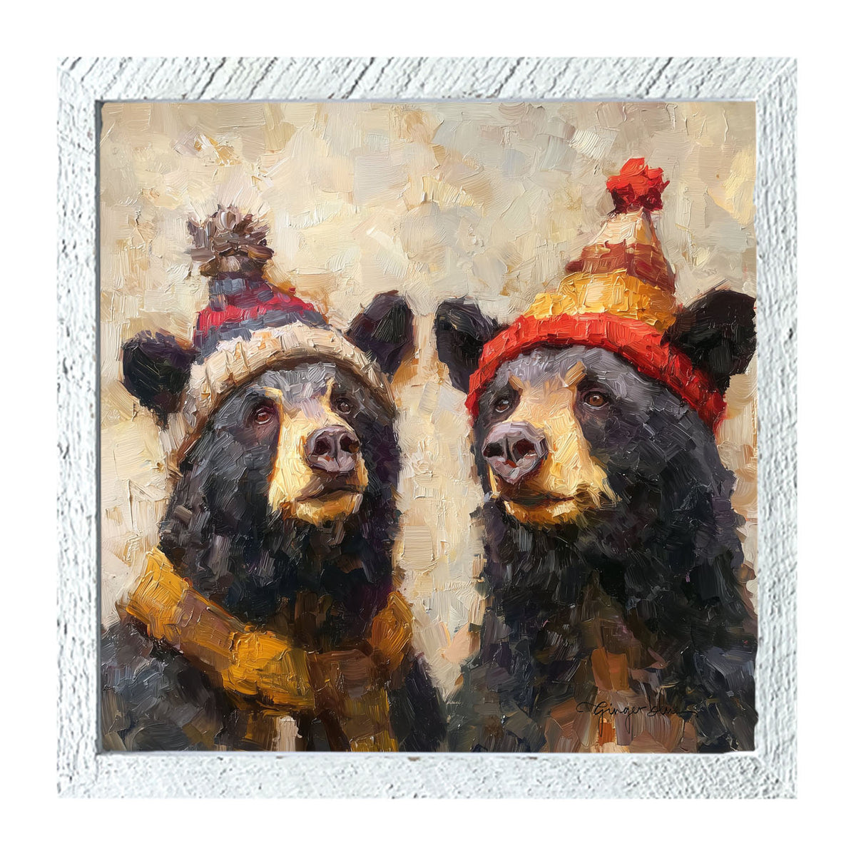 Scarf and Hat Bears - Framed Art