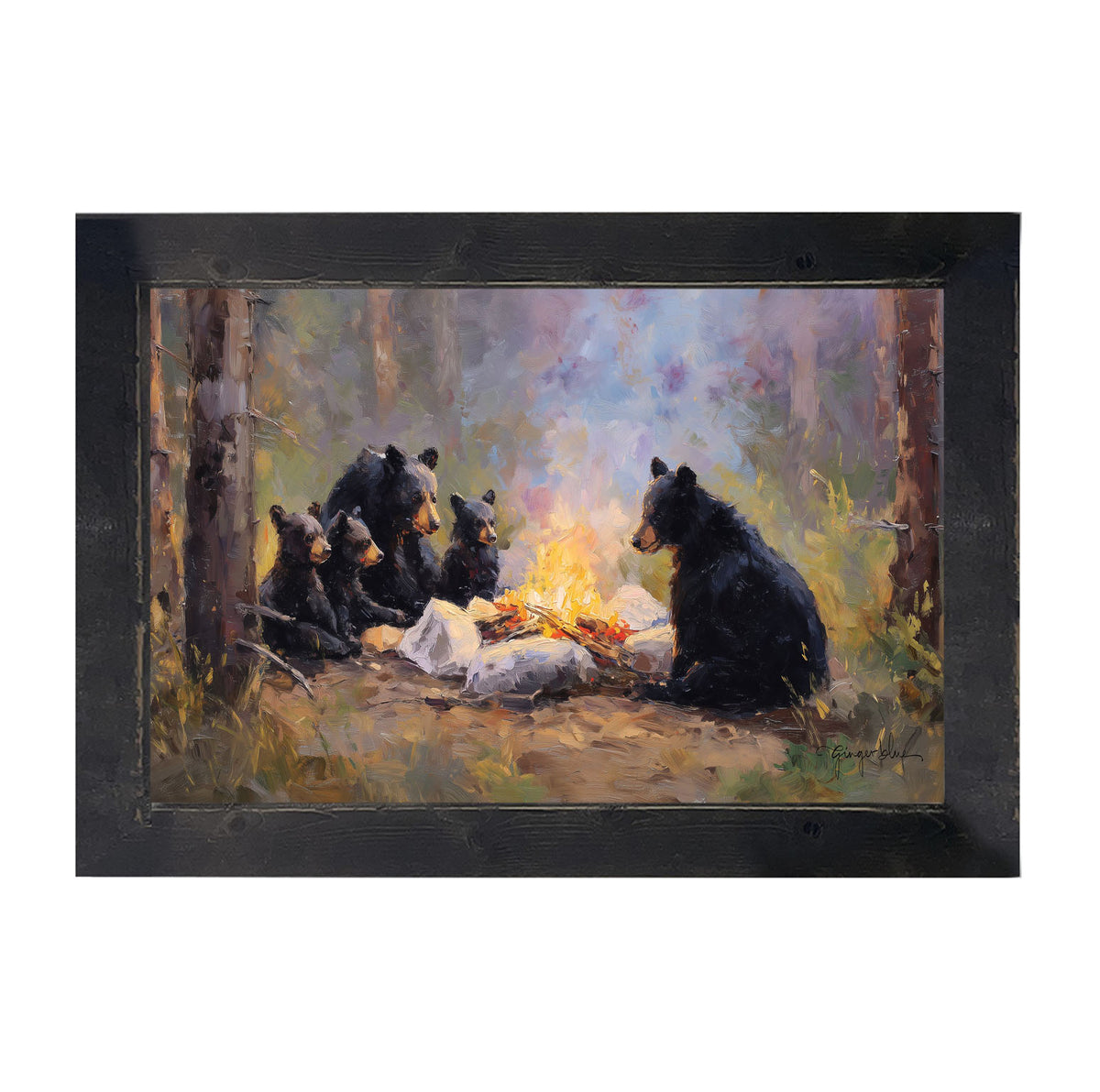 Camping Bear Family - Framed Art