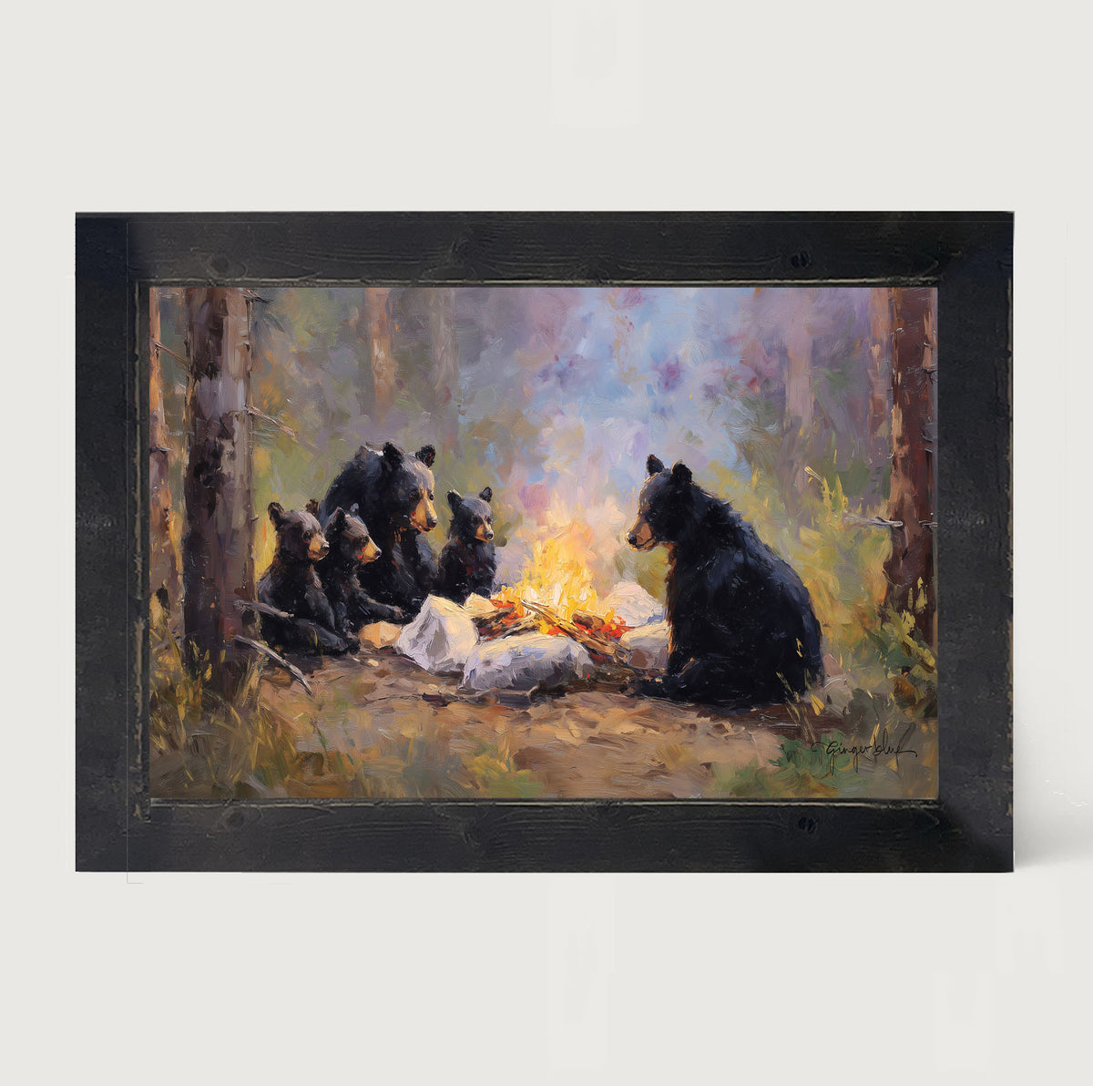 Camping Bear Family - Framed Art