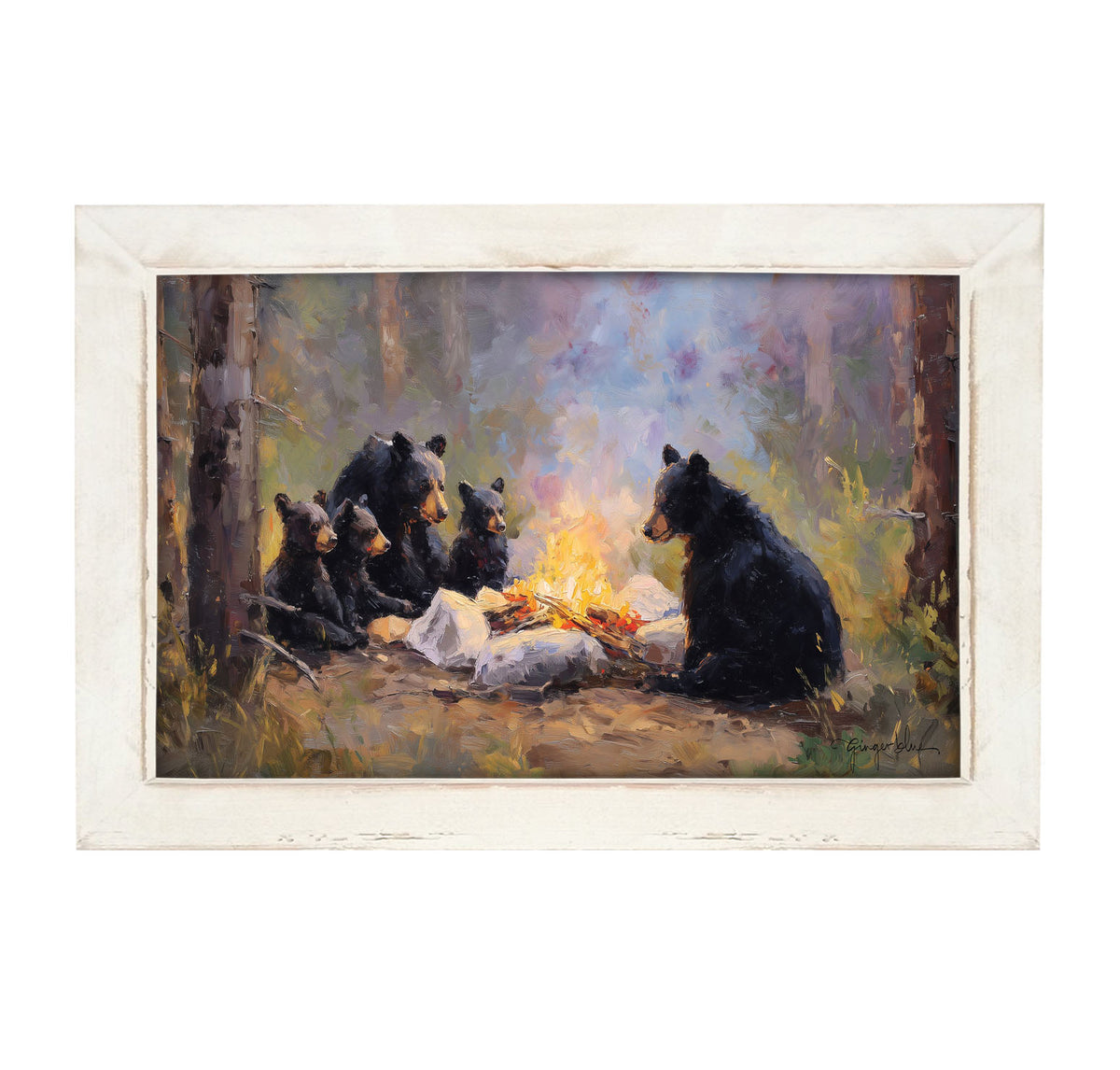 Camping Bear Family - Framed Art