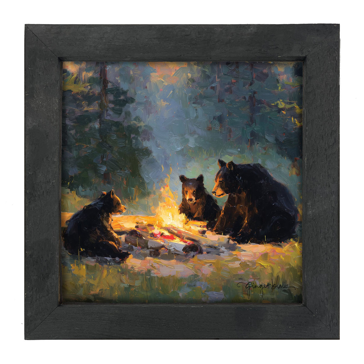 Campfire Bears - Framed Art