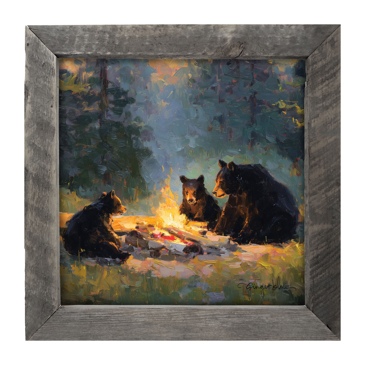 Campfire Bears - Framed Art