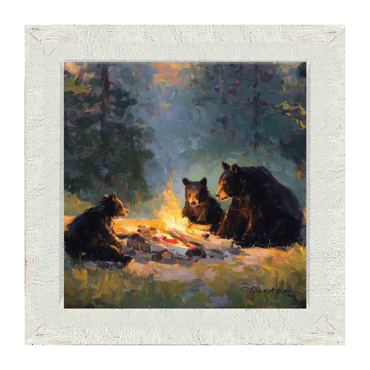 Campfire Bears - Framed Art