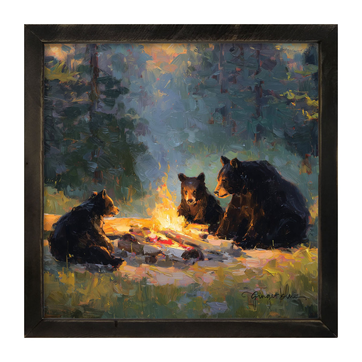 Campfire Bears - Framed Art