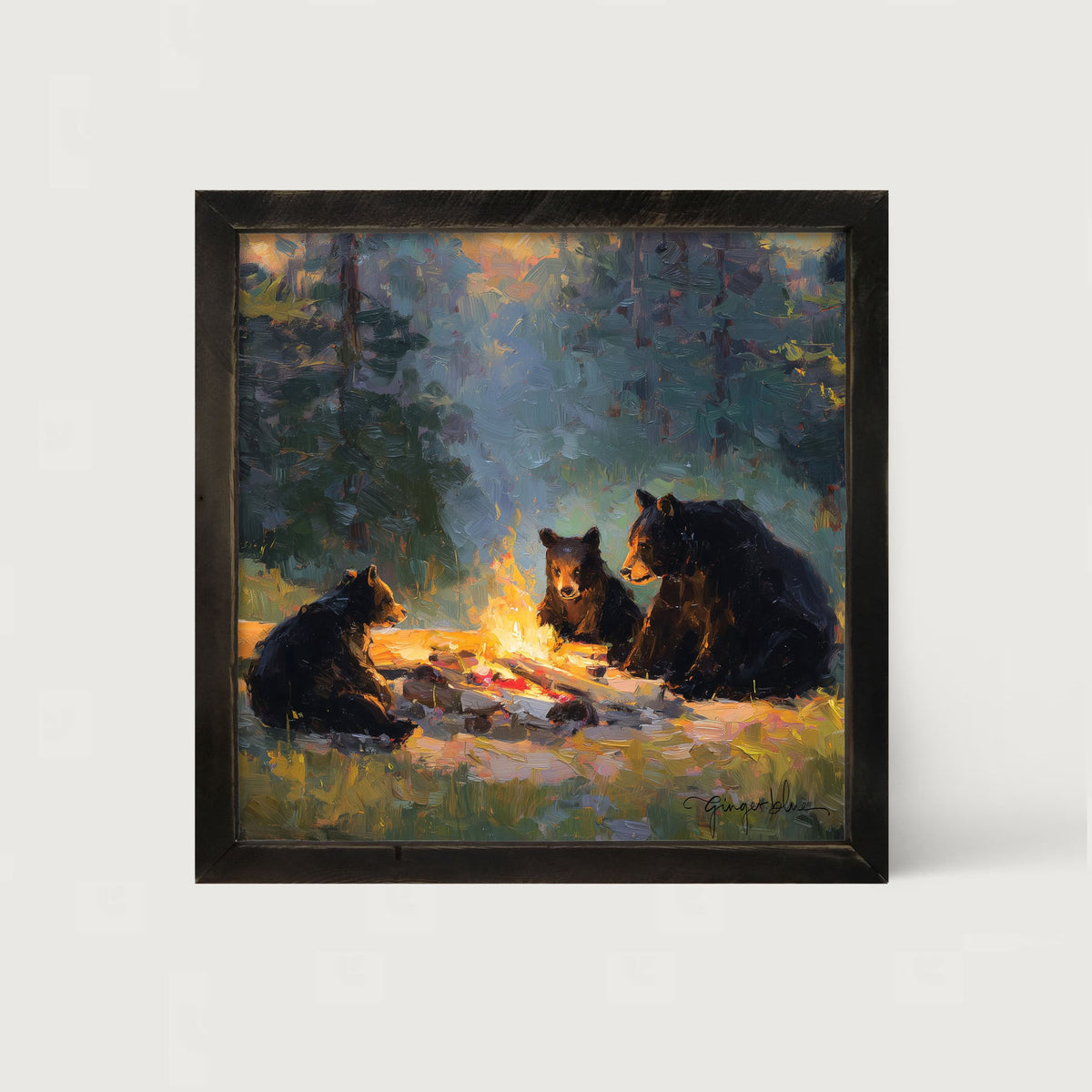 Campfire Bears - Framed Art