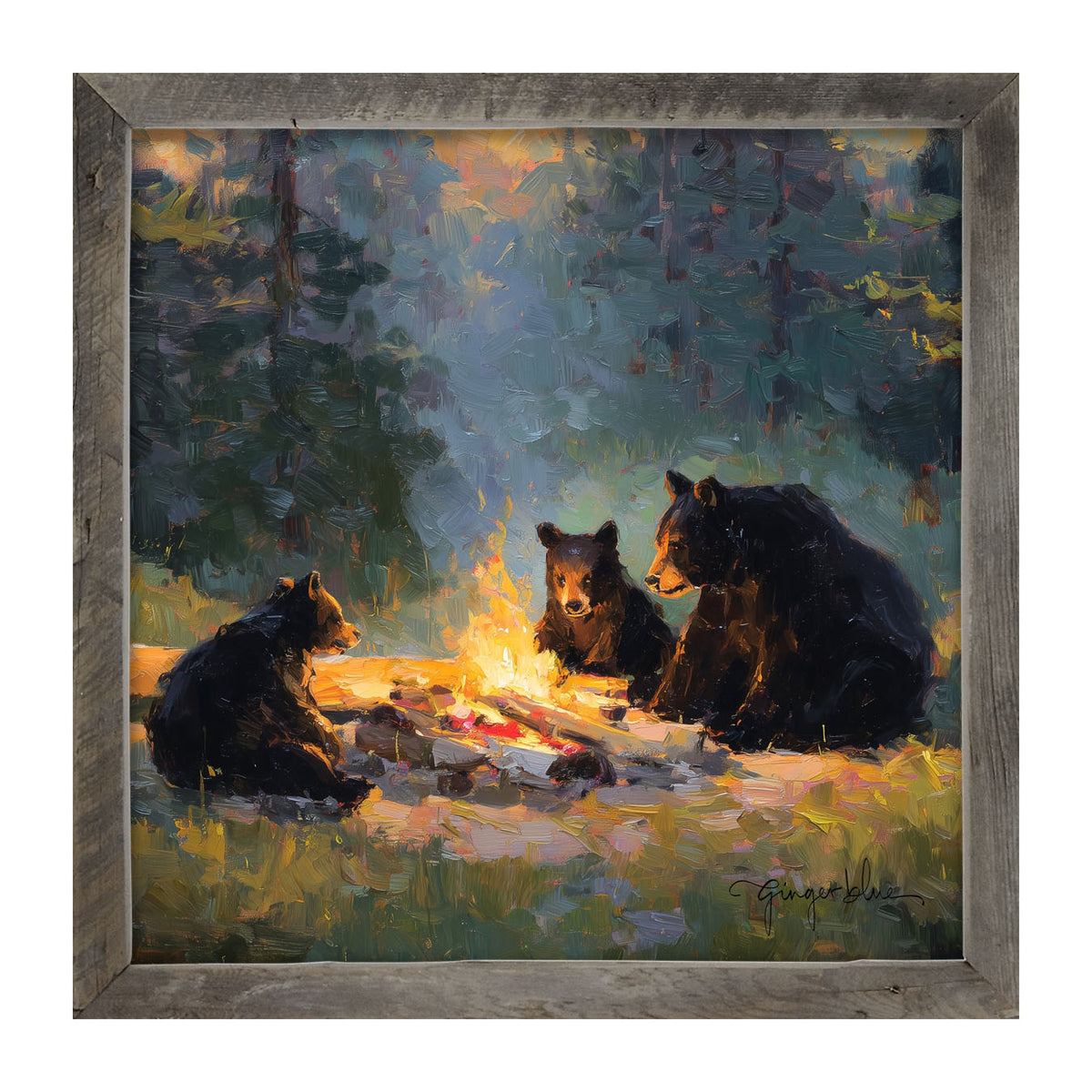 Campfire Bears - Framed Art