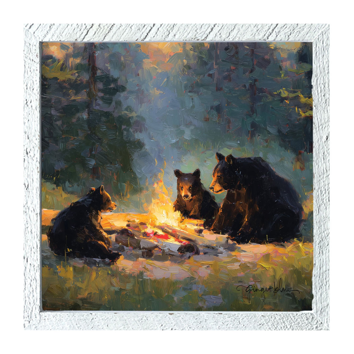 Campfire Bears - Framed Art