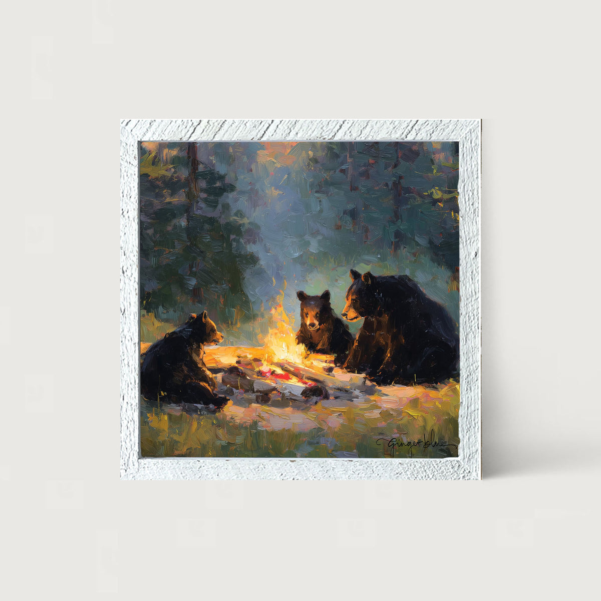 Campfire Bears - Framed Art